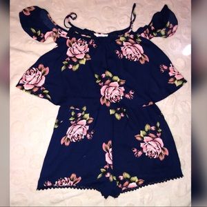 Floral Navy Blue Jumpsuit